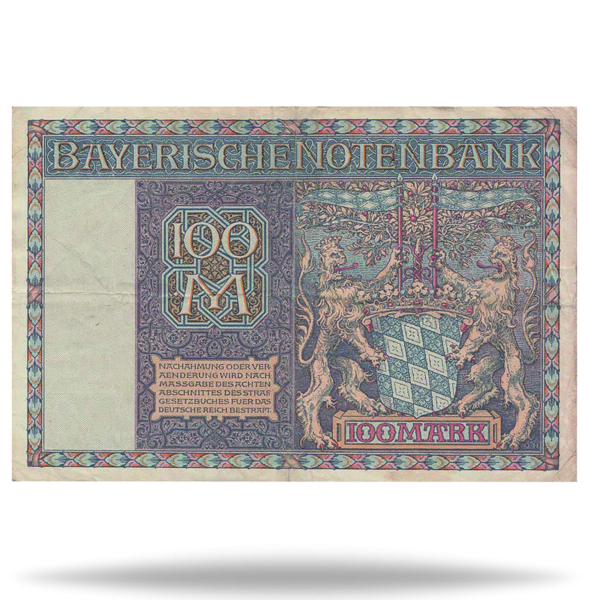 Deutsches Reich Mark Bayerische Notenbank Banknote