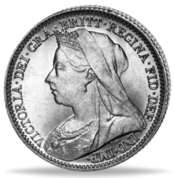 Threepence Queen Victoria Maudy - Münze Vorderseite