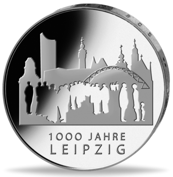 10 Euro „1000 Jahre Leipzig“ - Polierte Platte - Münze Vorderseite