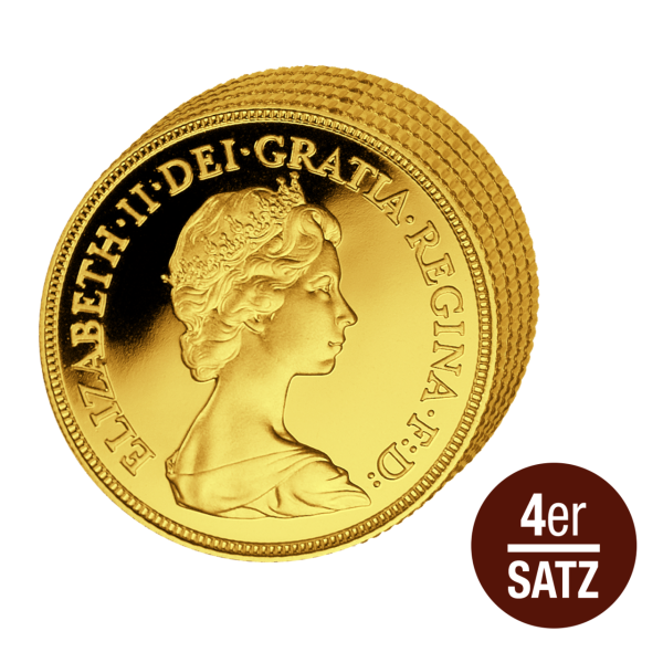 4x 1 Pfund Elizabeth II 70 Jubiläums Satz