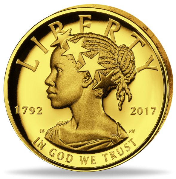 100 US-Dollar 2017, American Liberty - 1 Unze Gold Vorderseite