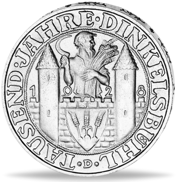 3 Reichsmark „Dinkelsbühl“ (Jaeger 334) 1928 - Silber - Münze Vorderseite