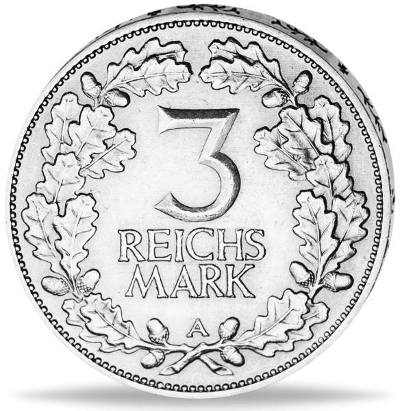 3 Reichsmark Rheinlande - Vorderseite Münze