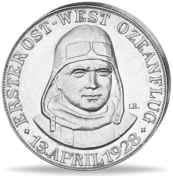 1. Ost-West-Ozeanflug der Bremen 1928 Silber-Gedenkprägung - Vorderseite