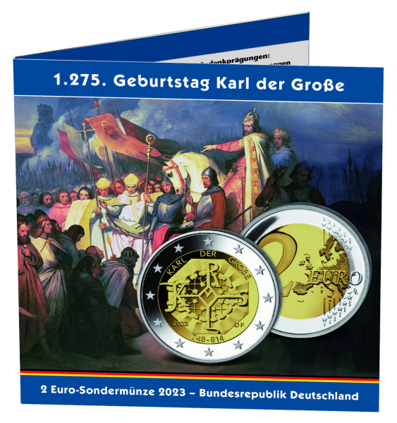 5x 2 Euro Karl der Grosse - Sammelkarte