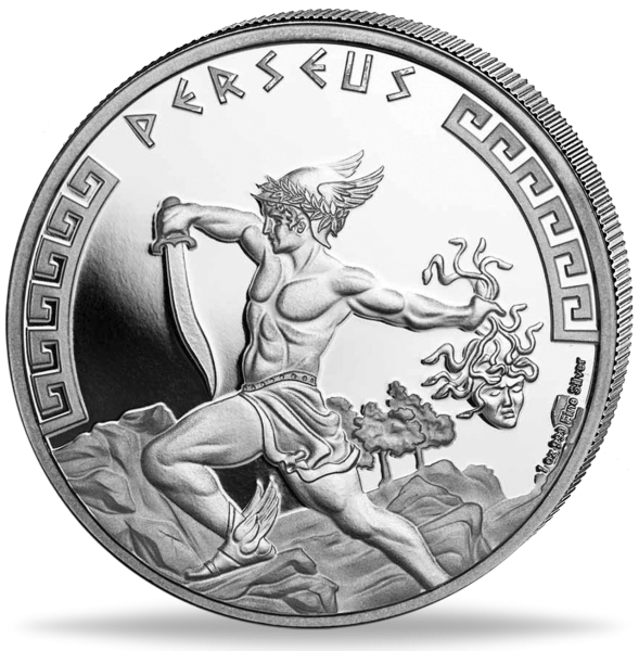 2 Dollar Perseus 1 Unze Silber - Münze Vorderseite