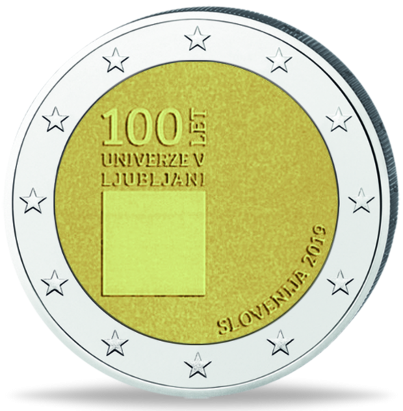 2 Euro 100 Jahre Uni Ljubljana - Münze Vorderseite