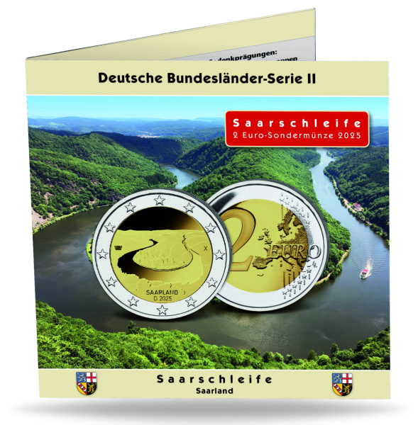 5x 2 Euro Saarschleife im Album - Vorderseite