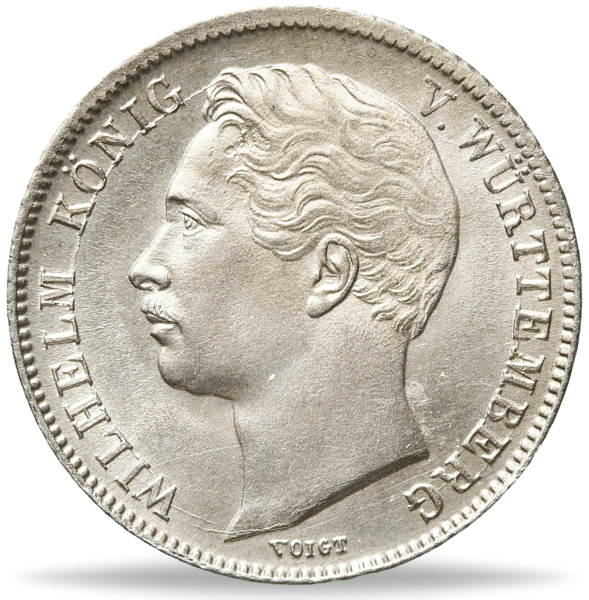 Württemberg, 1/2 Gulden 1839-62, König Wilhelm I. Münze Vorderseite