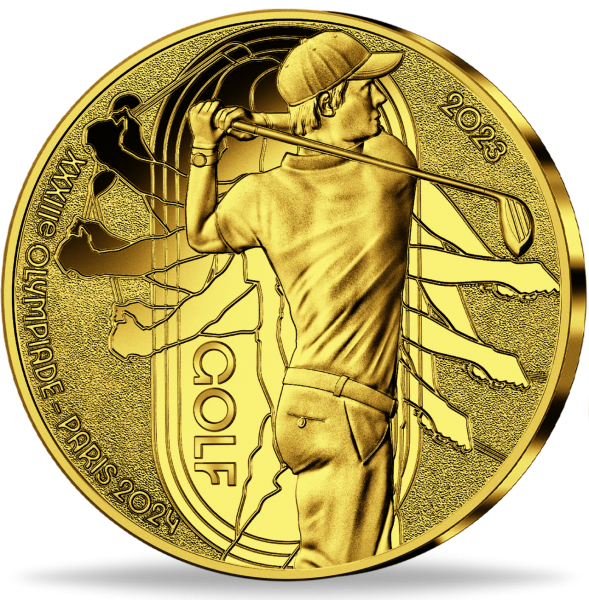 50 Euro Golf Olympiade Paris 2024 Gold - Vorderseite Münze