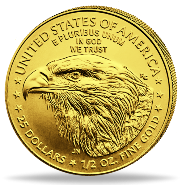 25 US-Dollar 1/2oz American Eagle - Goldmünze Vorderseite