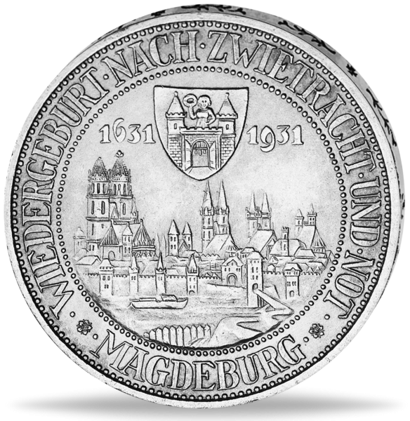 3 Reichsmark  Magdeburg Jaeger 347 - Münze Vorderseite