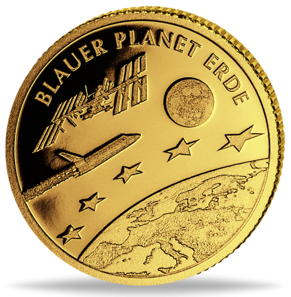 Blauer Planet - Vorderseite Gedenkprägung