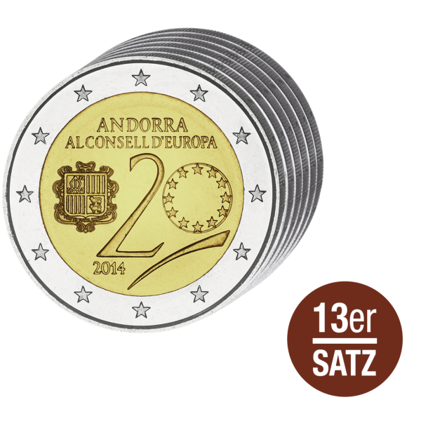 13x 2 Euro Andorra 2014 - 2023 - Kollektion