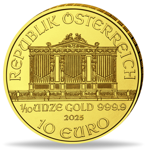 10 Euro Philharmoniker 1/10 oz Gold - Münze Vorderseite