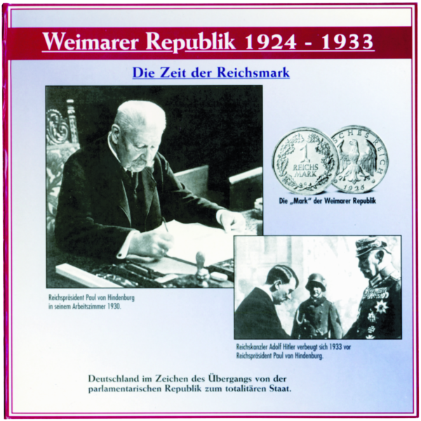 Kursmünzensatz Weimar Front - Sammelmappe