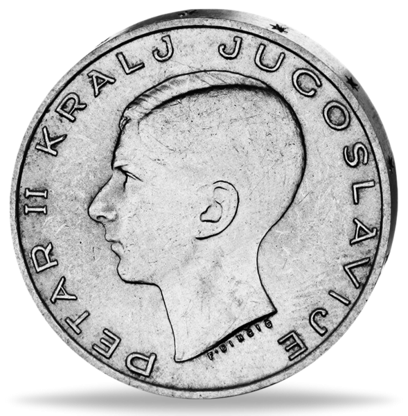 Jugoslawien, 20 Dinar 1938, König Peter II. - Münze Vorderseite