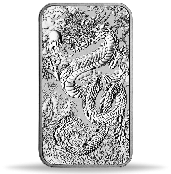 Australien 1 AUS-Dollar Rectangle Dragon 1 Unze Silber 2024 - Münze Vorderseite