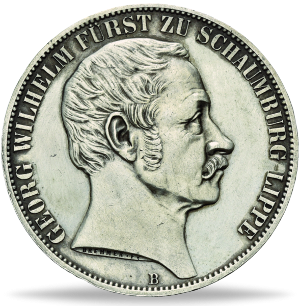 Vereinsdoppeltaler 1857, Fürst Georg Wilhelm - Silber - Münze Vorderseite