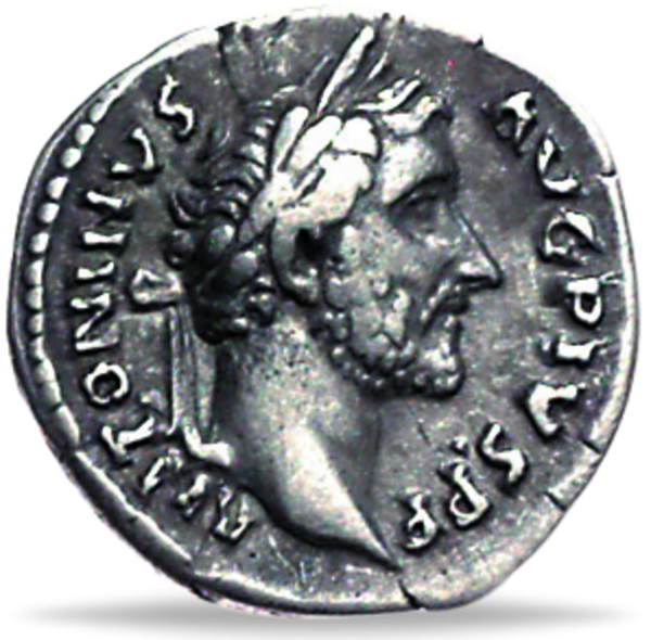 Denar Kaiser Antoninus Pius - Vorderseite Münze