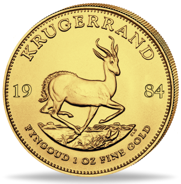 Südafrika, 1 Unze „Krügerrand“ – 1984 - Gold Polierte Platte - Münze Vorderseite