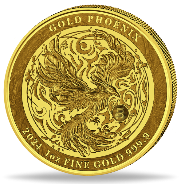 Niue 250 Dollar Phoenix 1 Unze Gold 2024 - Münze Vorderseite