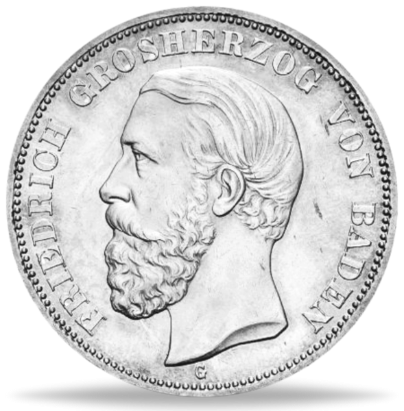 Baden 5 Mark „Großherzog Friedrich I.“ 1898 - Silber - Münze Vorderseite