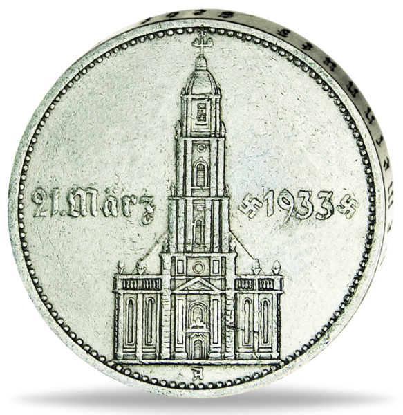 3. Reich, 5 Reichsmark 1934 Garnisonkirche J.356 - Silber - Münze Vorderseite