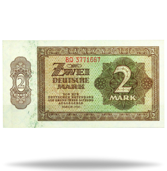 DDR, 2 Mk Banknote 1948 - Schein Vorderseite