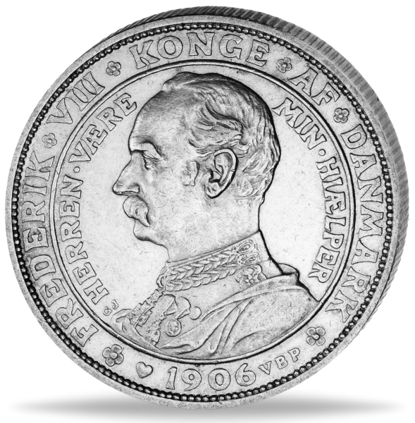 2 Kronen Frederik VIII und Christian X. 1906 - Vorderseite Münze