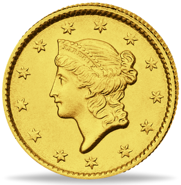 1 $ Liberty Head 1849 - 1854 - Münze Vorderseite