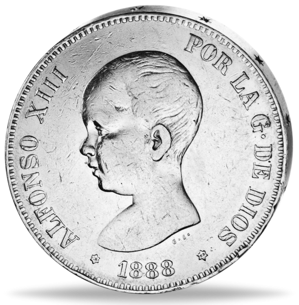 5 Pesetas Alfonso XIII - Vorderseite Münze