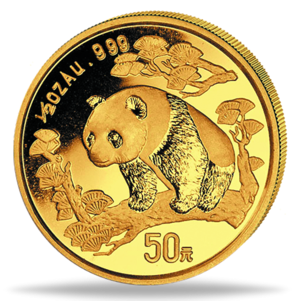 China 50 Yuan Panda 1/2 Unze Gold 1997 - Münze Vorderseite