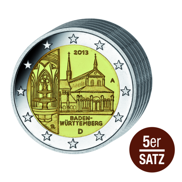 5x 2 Euro Kloster Maulbronn Satz