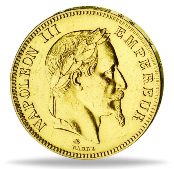 100 Französische Franc Napoleon III. - Vorderseite Münze