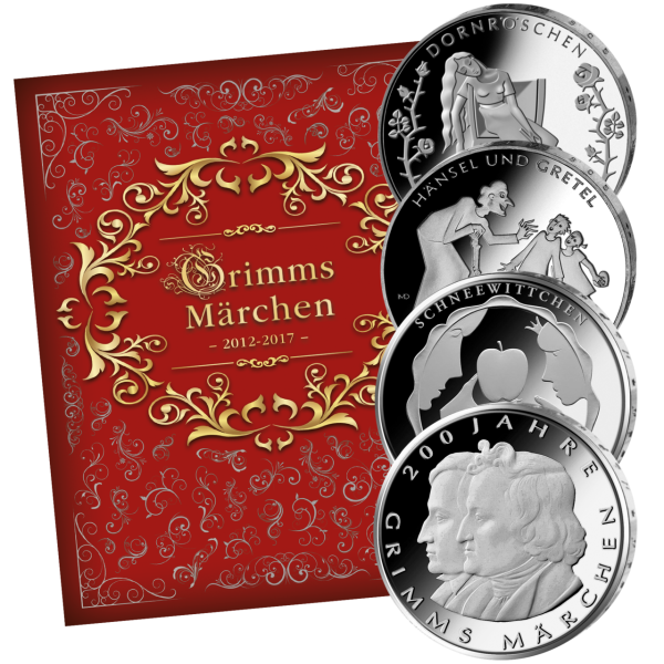 4 x 10 Euro Grimms Märchen - Satzbild mit Sammelalbum