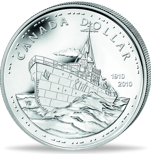 1 Dollar 100 Jahre Royal canadian Navy - 2010, Silber - Münze Vorderseite