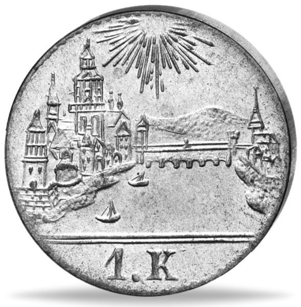 Freie Stadt Frankfurt, 1 Kreuzer 1839, Stadtansicht - Silber - Münze Vorderseite