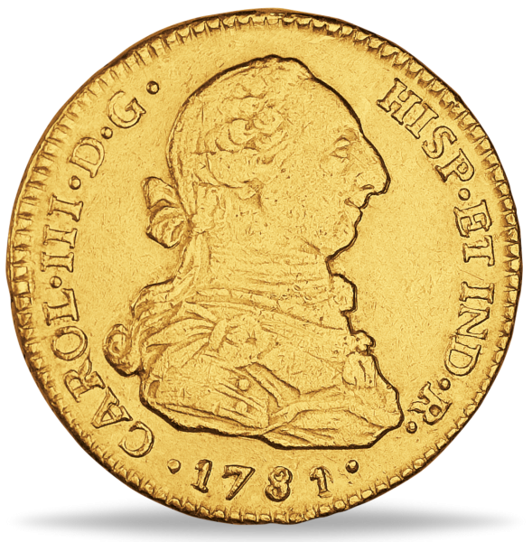 2 Escudos Karl III 1781 - Vorderseite Münze