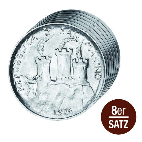 Silber-Satz San Marino (8 Mz) - Satzbild