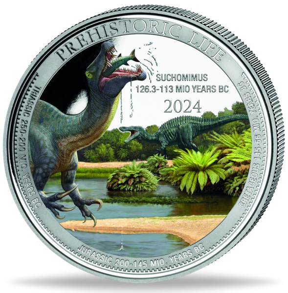 1 oz Suchomimus Farbe - Münze Vorderseite