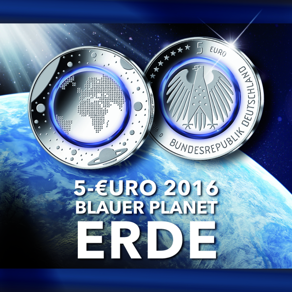 Komplettsatz 5 top Euro 2016 Blauer Planet in Bankfrisch