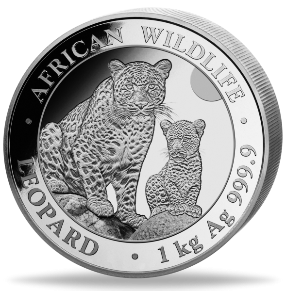 Somalia 2000 Shilling Leopard 1 kg Silber 2024 - Münze Vorderseite