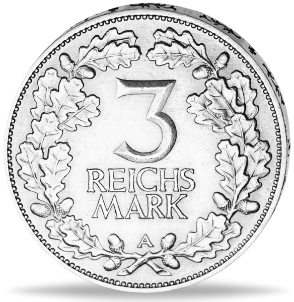 Weimarer Repulik, 3 Mark Kursmünze 1931 A (Berlin) - Silber - Münze Vorderseite