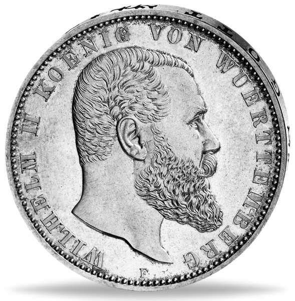 5 Mk Württemb. Wilh.II 1895-1913 - Münze Vorderseite