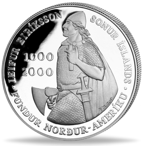 1000 Kronen Leif Ericson - Vorderseite Münze