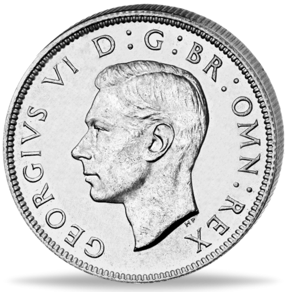 2 Shilling 1937-1947, König Georg VI. Vorderseite