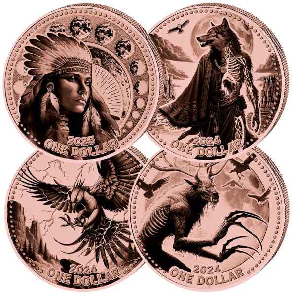 4 x 1 Dollar Native Americans - Satz