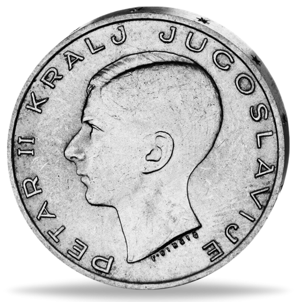 Jugoslawien, 20 Dinar 1938, König Peter II. - Münze Vorderseite