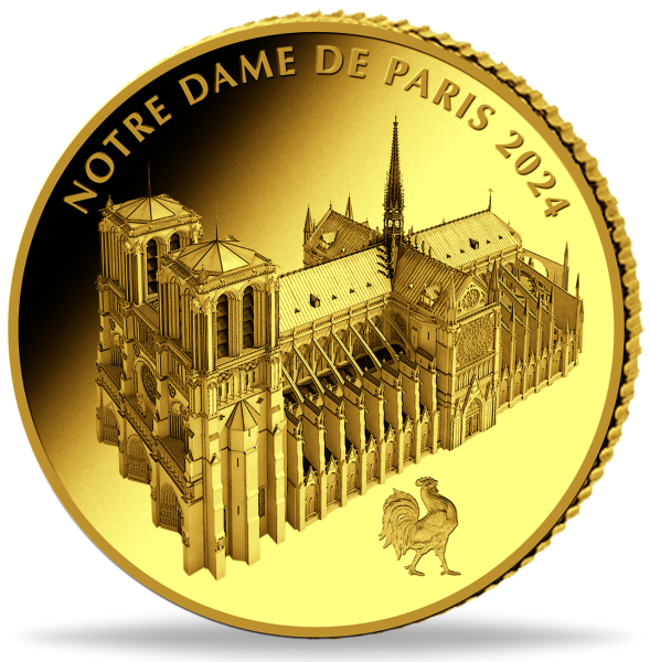 Kongo, 100 Francs Notre Dame, Gold 2024 Polierte Platte - Münze Vorderseite